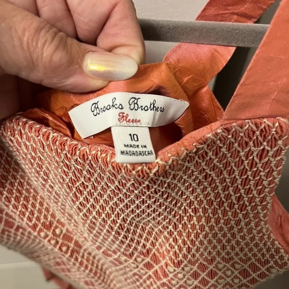 BROOKS BROTHERS SIZE 10 CORAL SILK BIG GIRLS DRESS SPECIAL OCCASION - Picture 3 of 5